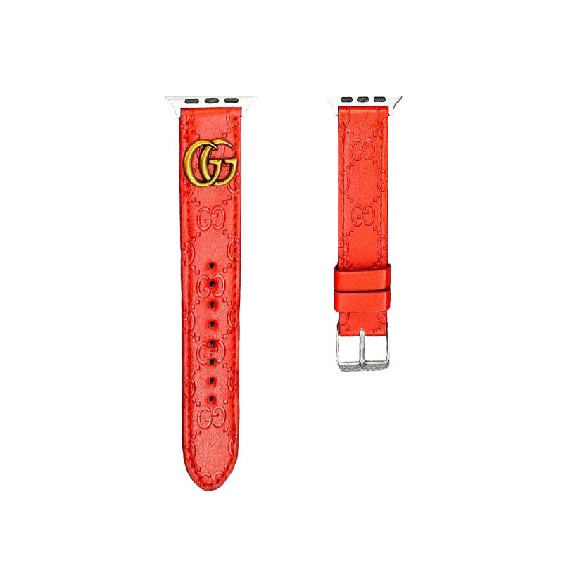 Leather GG Apple Watch Band Black-YH24422-GTOCASE