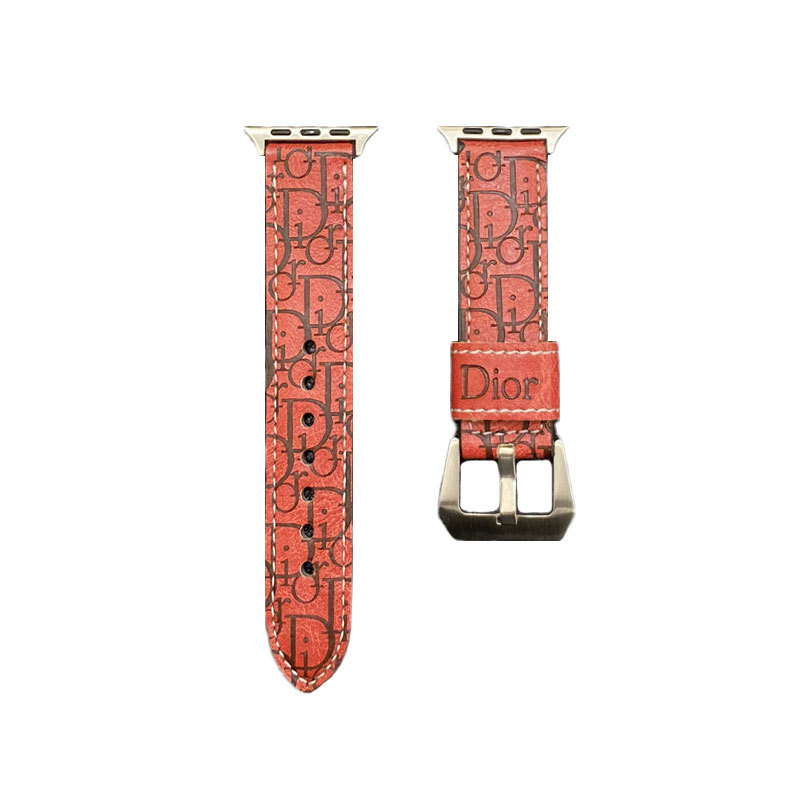 Leather CD Apple Watch Band Black-YHK240509-GTOCASE