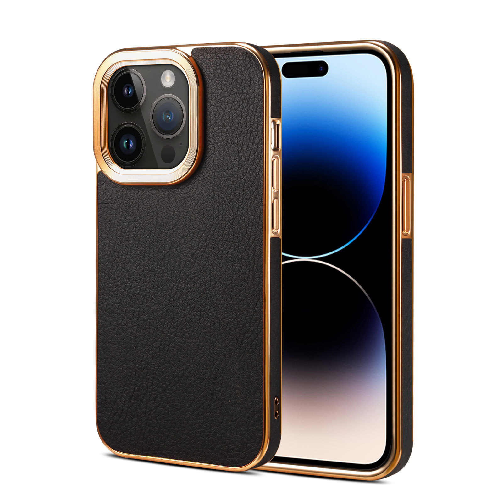 leather Phone Case For iPhone Black-DDM241725-GTOCASE