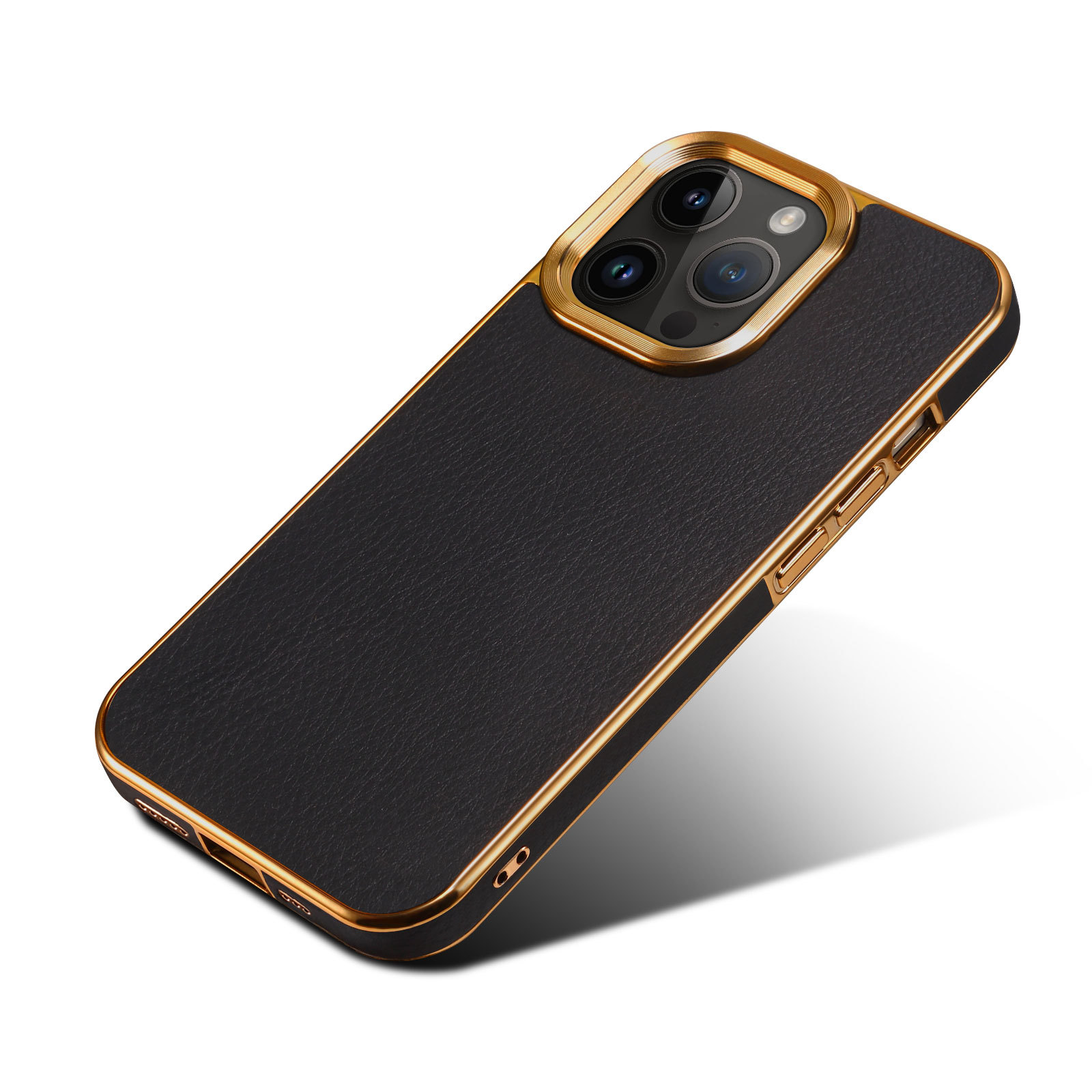 leather Phone Case For iPhone Black-DDM241725-GTOCASE