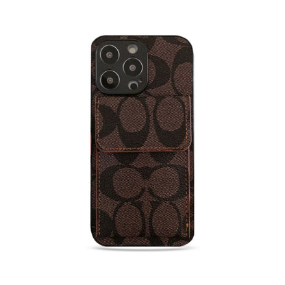 CH  iPhone Case With  Wallet Dark Brown-HP240513-GTOCASE