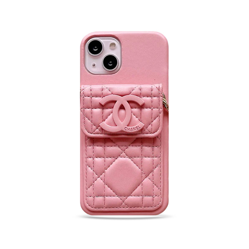 CC iPhone Case With Wallet And Strap Pink -GS241602-GTOCASE