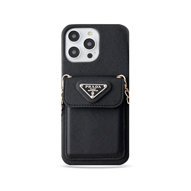 PR iPhone Case With Wallet And Strap Black -SlK240403-GTOCASE
