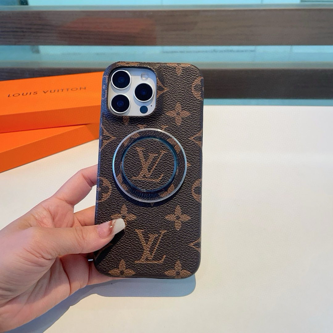 Classic Monogram iPhone Case With Holder Big Printing(Compatible With Magsafe)-GTOCASE