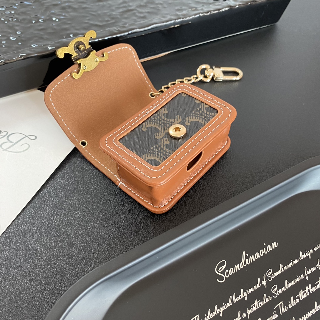 Luxury Leather CL AirPods Cases Dark Brown-GECL140