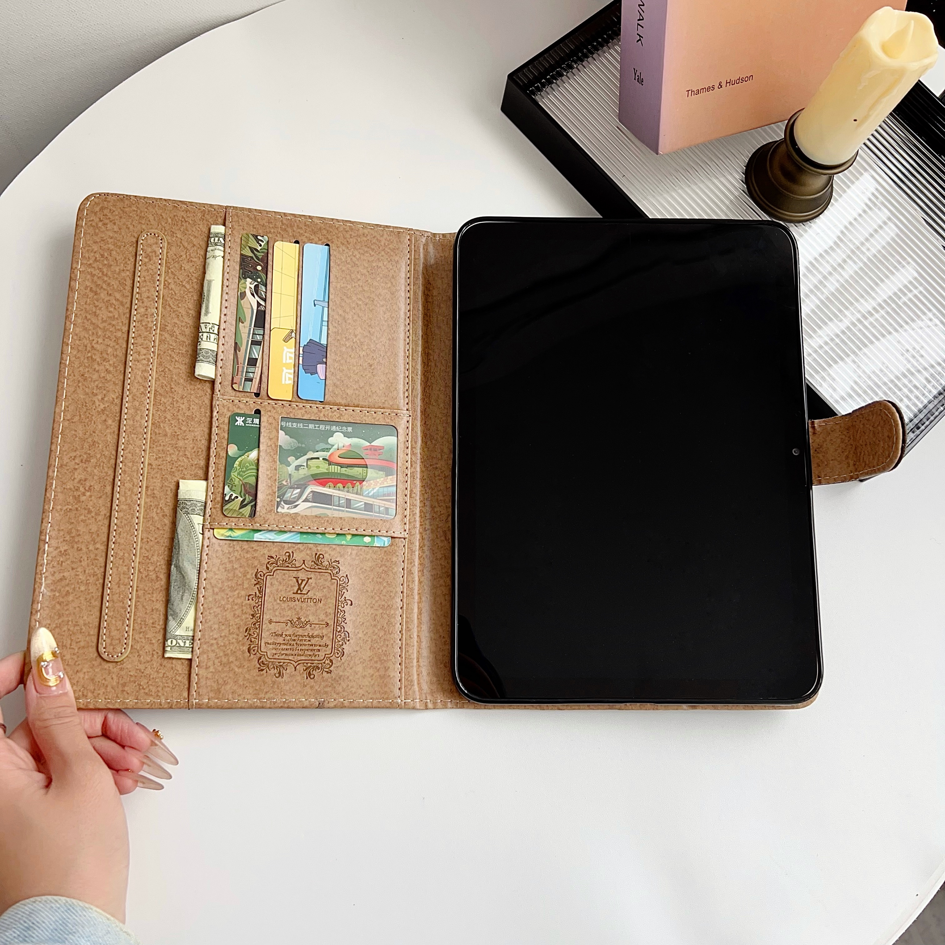 Stylish Leather Monogram  iPad Case Small Printing-GELV129