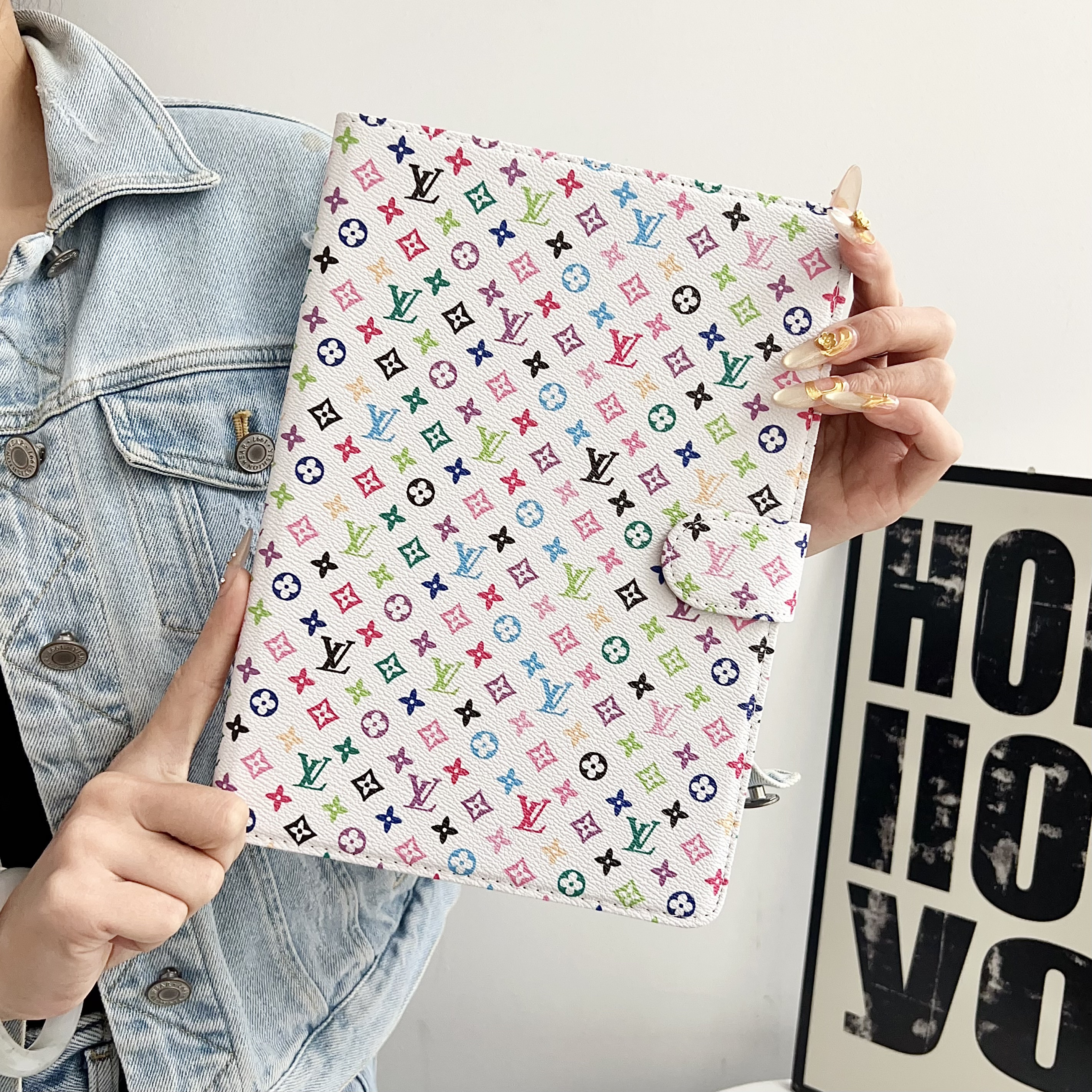 Refined Leather Monogram  iPad Case Small Printing-GELV127