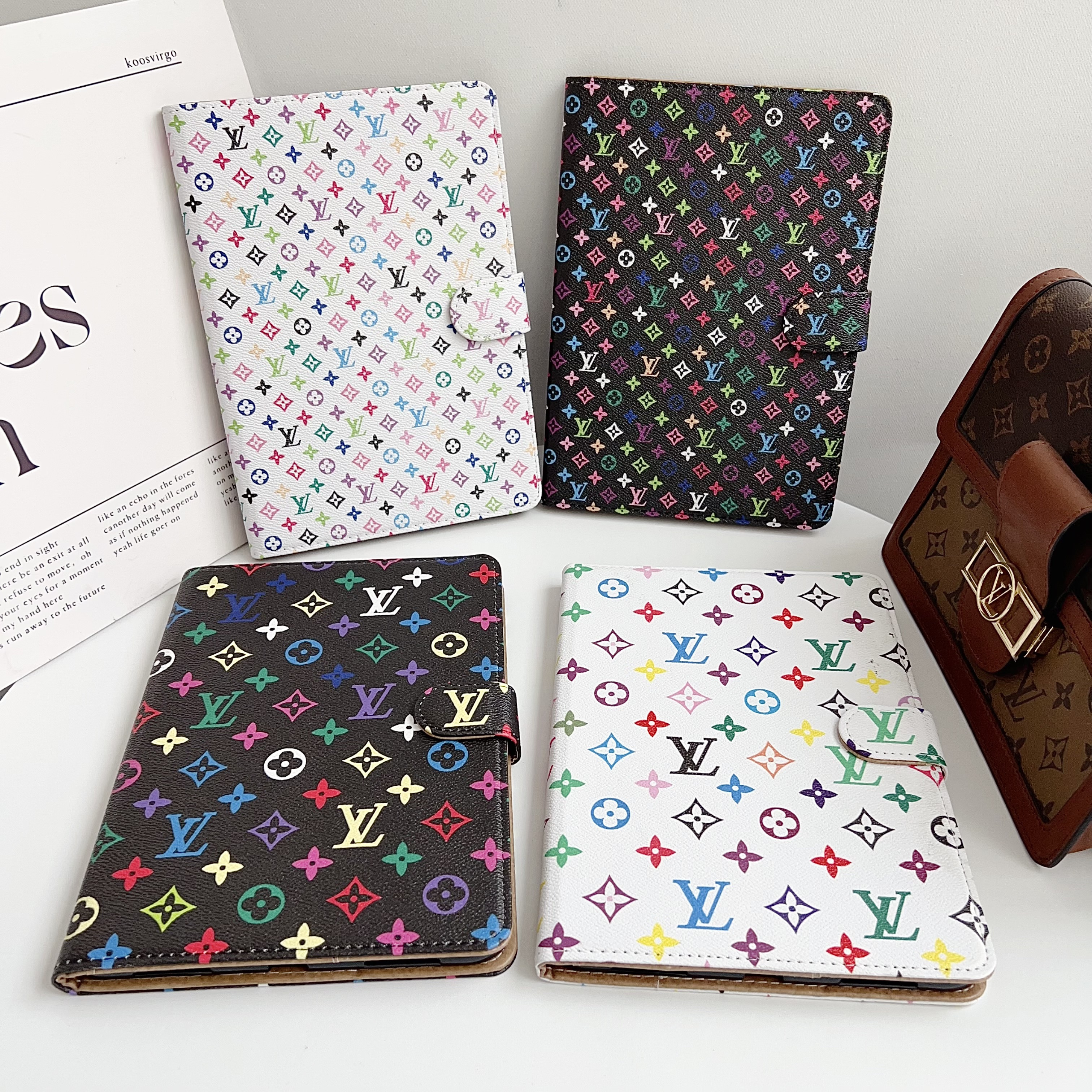 Refined Leather Monogram  iPad Case Small Printing-GELV127