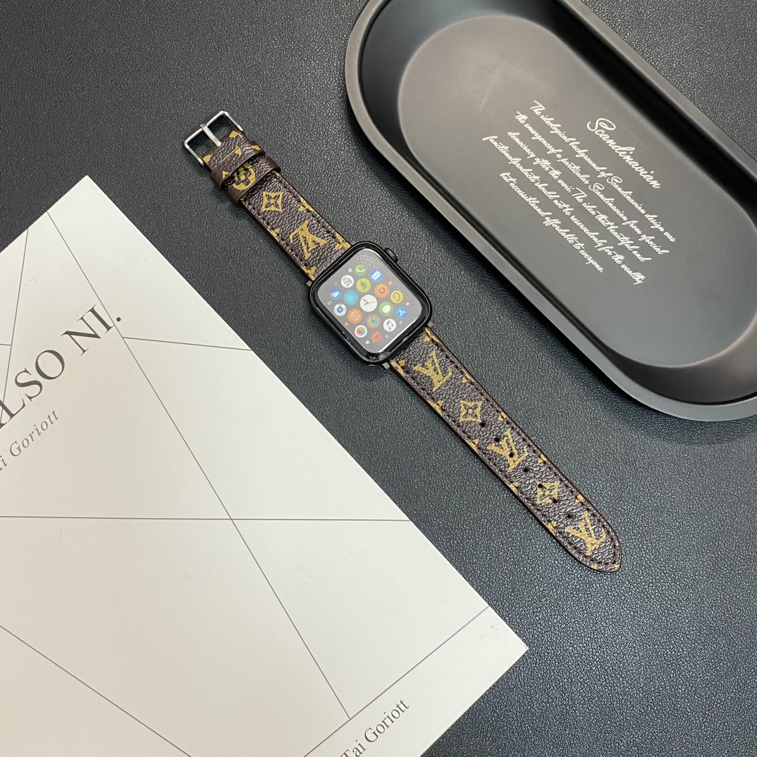 High-quality Monogram Apple Watch Band Small Printing-GELV123