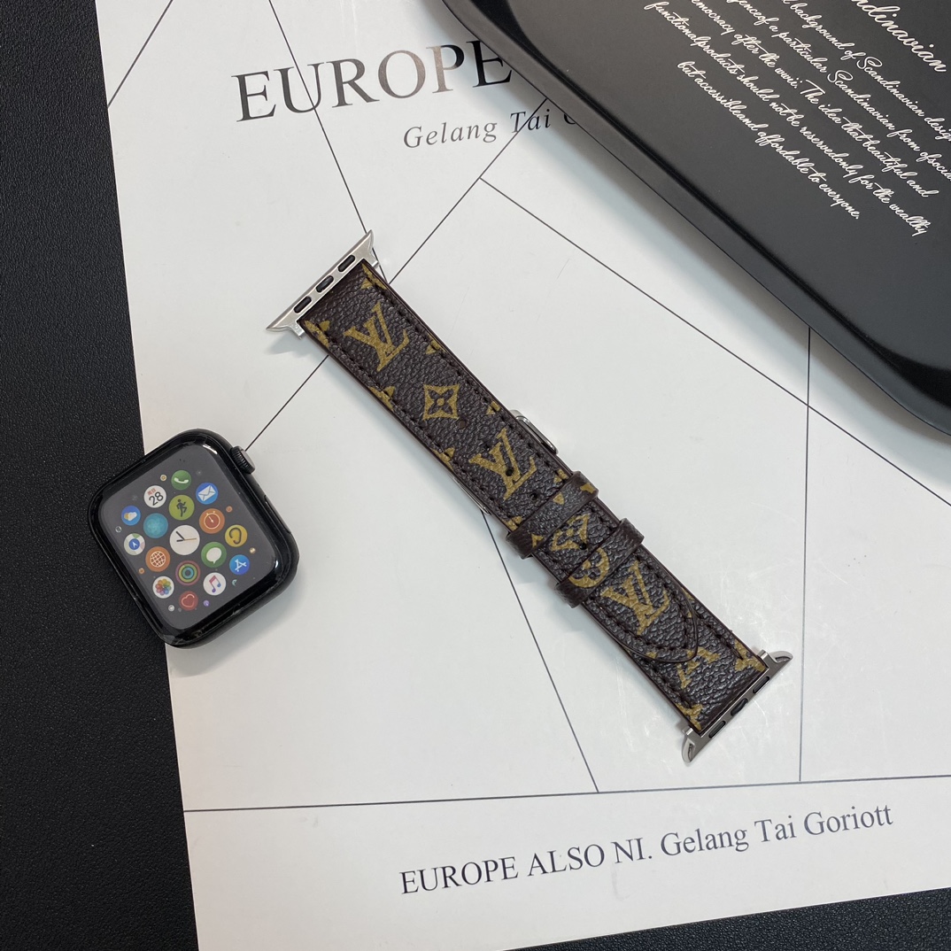 High-quality Monogram Apple Watch Band Small Printing-GELV123