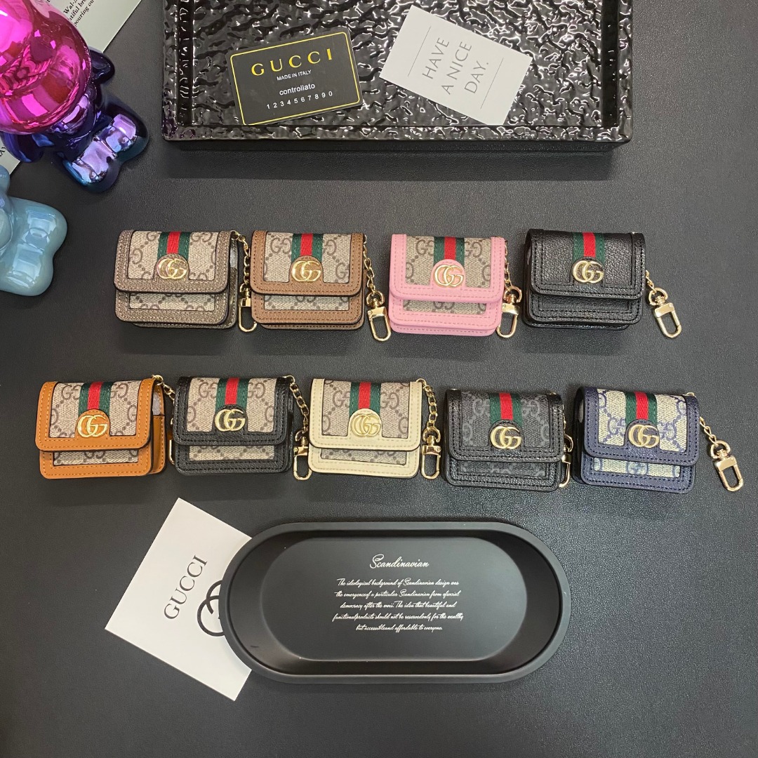 Classic Leather GG AirPods Cases Grey-GEGG141