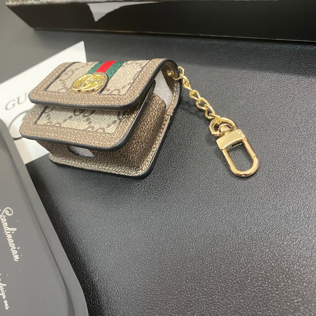 Classic Leather GG AirPods Cases Grey-GEGG141