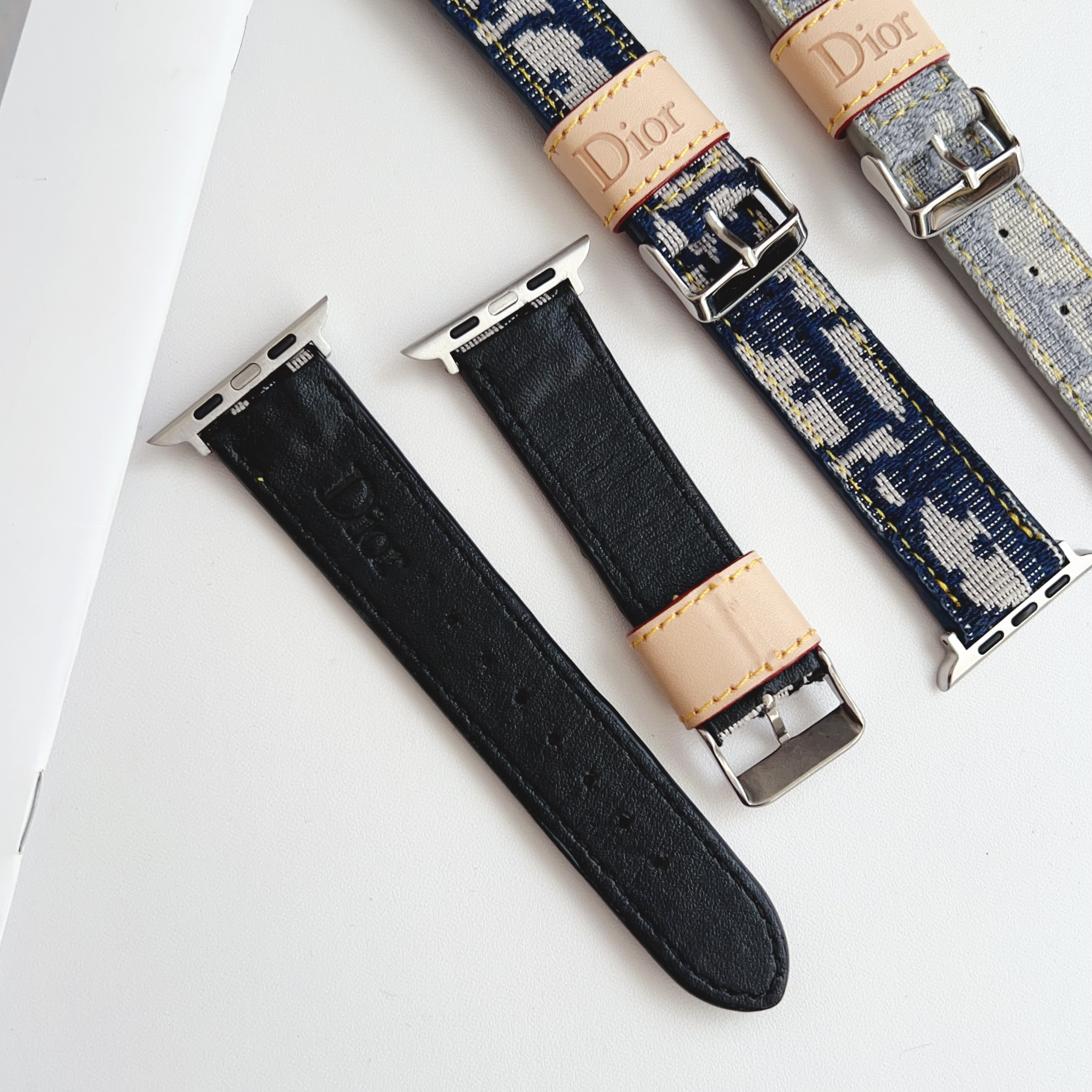 Refined Leather CD Apple Watch Band Black-GECD117