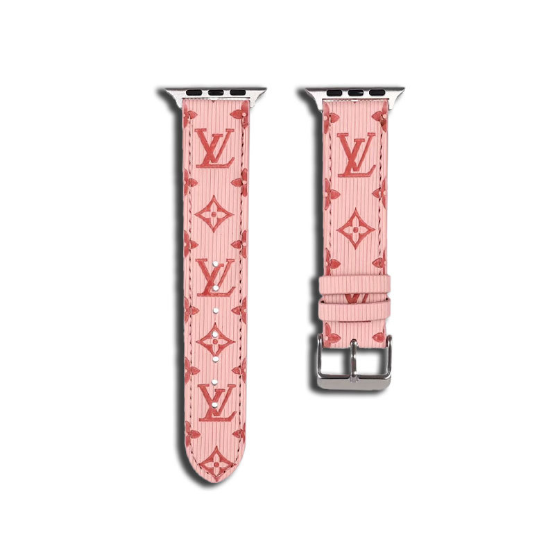 Luxury Monogram Apple Watch Band Leather Pink-SW24422-GTOCASE