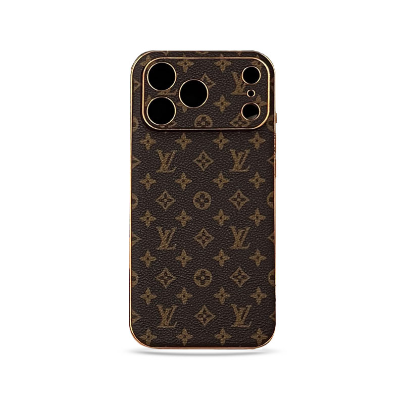 Elegant Leather Monogram iPhone Case For iPhone 17 Series-GELV020