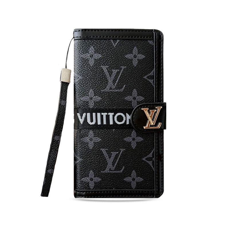 Classic Leather Fold Monogram iPhone Case With Card and Cash Holder-GEMTY001