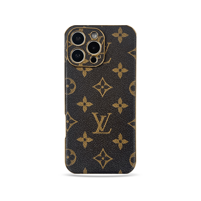 Stylish Leather Monogram iPhone Case For iPhone 17 Series-GELV050