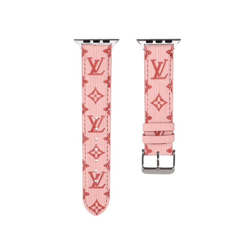 Luxury Monogram Apple Watch Band Leather Pink-SW24422-GTOCASE