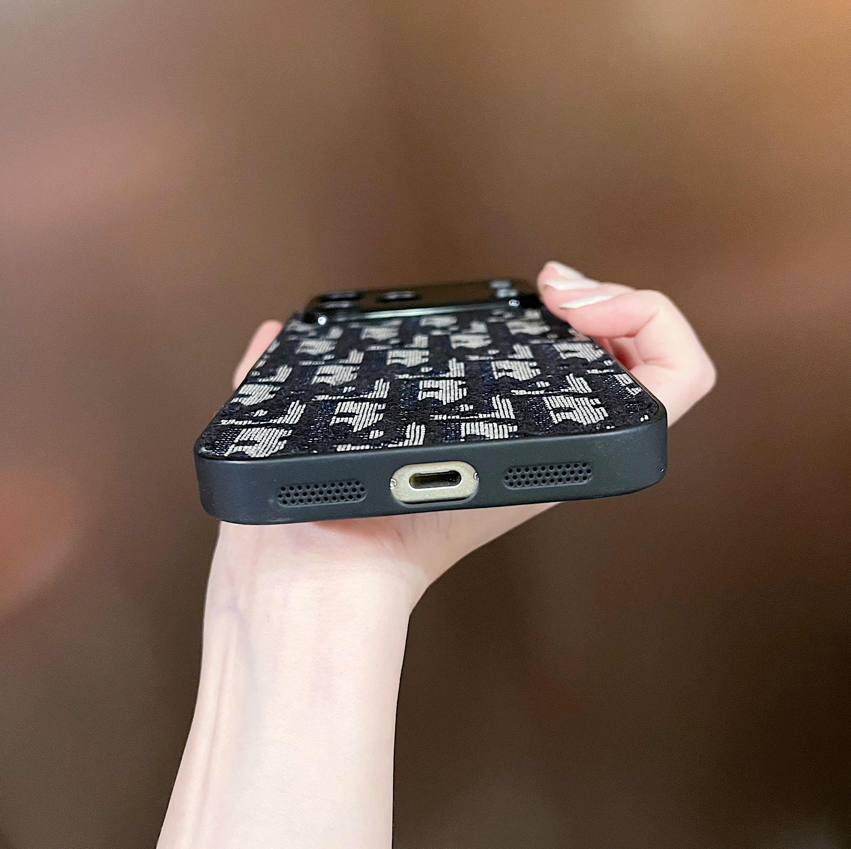 Leather CD iPhone Case With Lens Protection For iPhone 17 Series Black-QBS251023