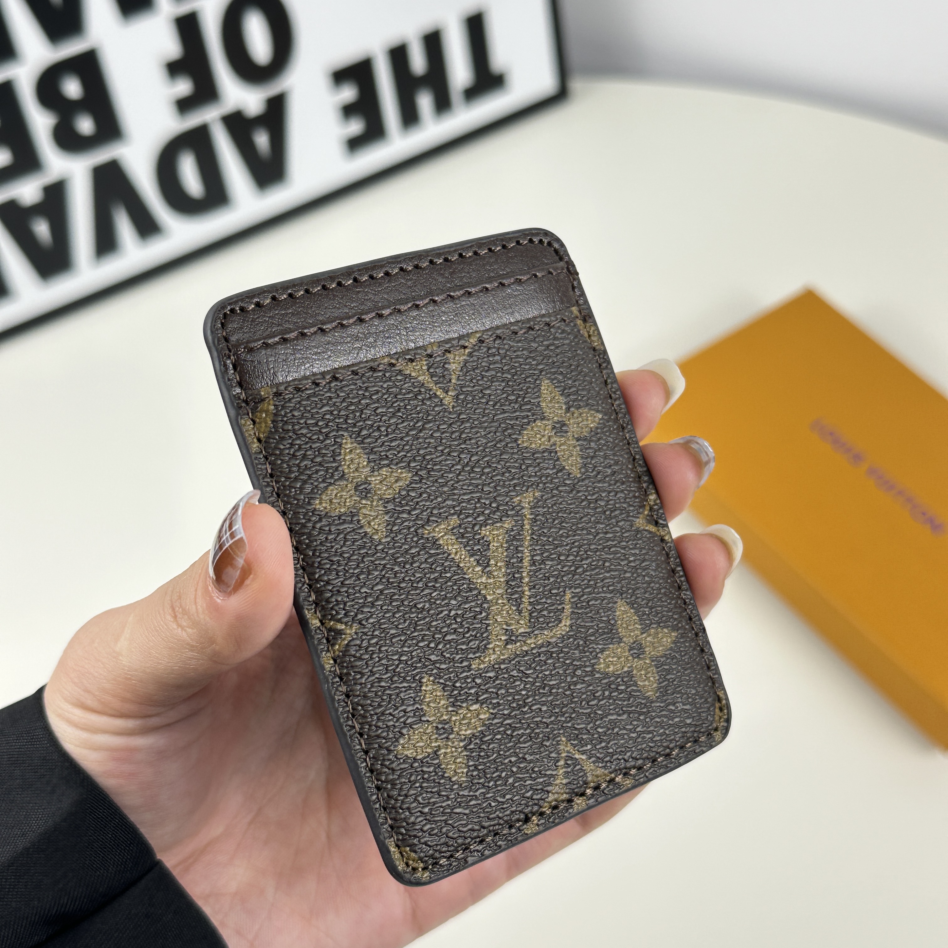 Premium Leather Monogram Magnetic Wallet Big Printing-GELV071