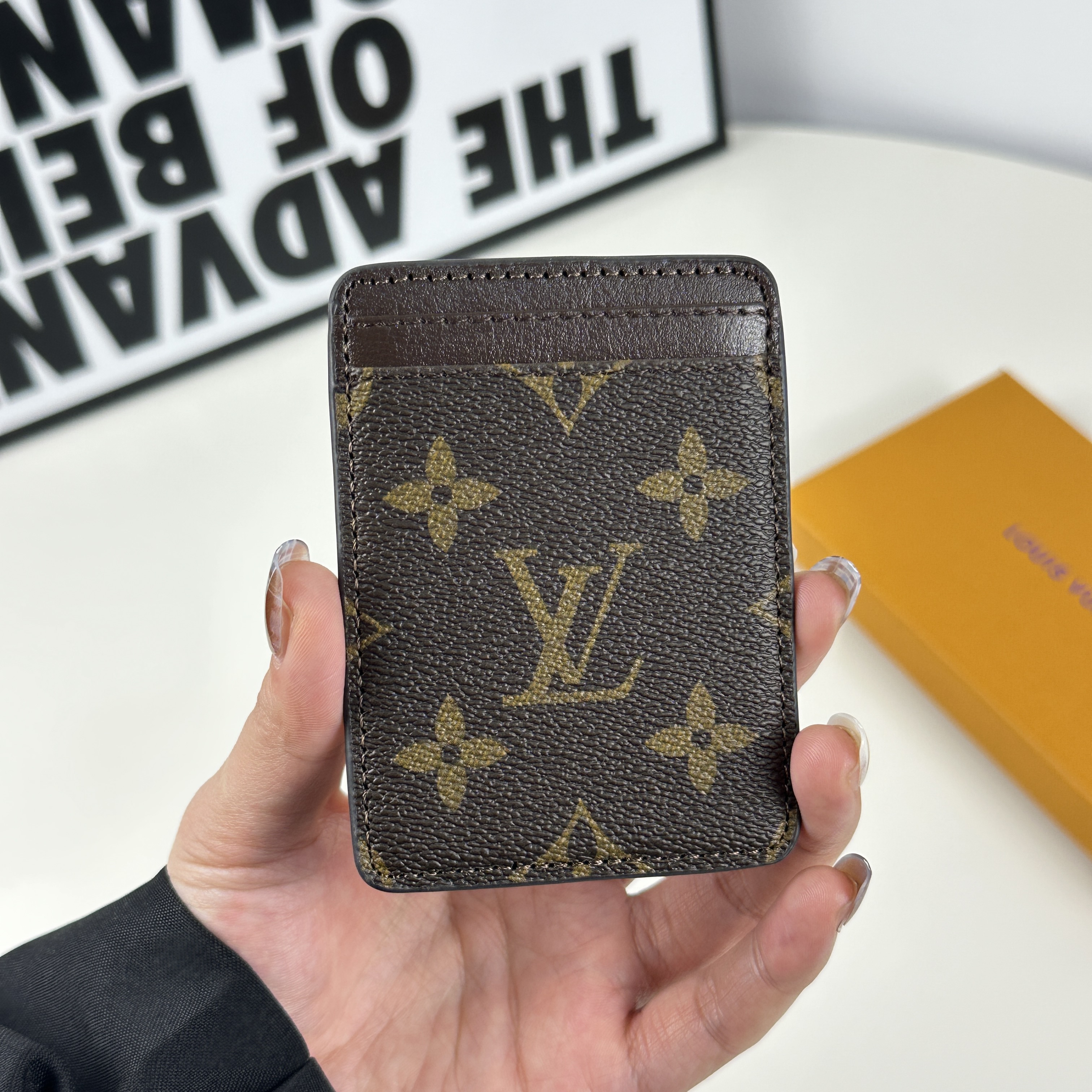 Premium Leather Monogram Magnetic Wallet Big Printing-GELV071