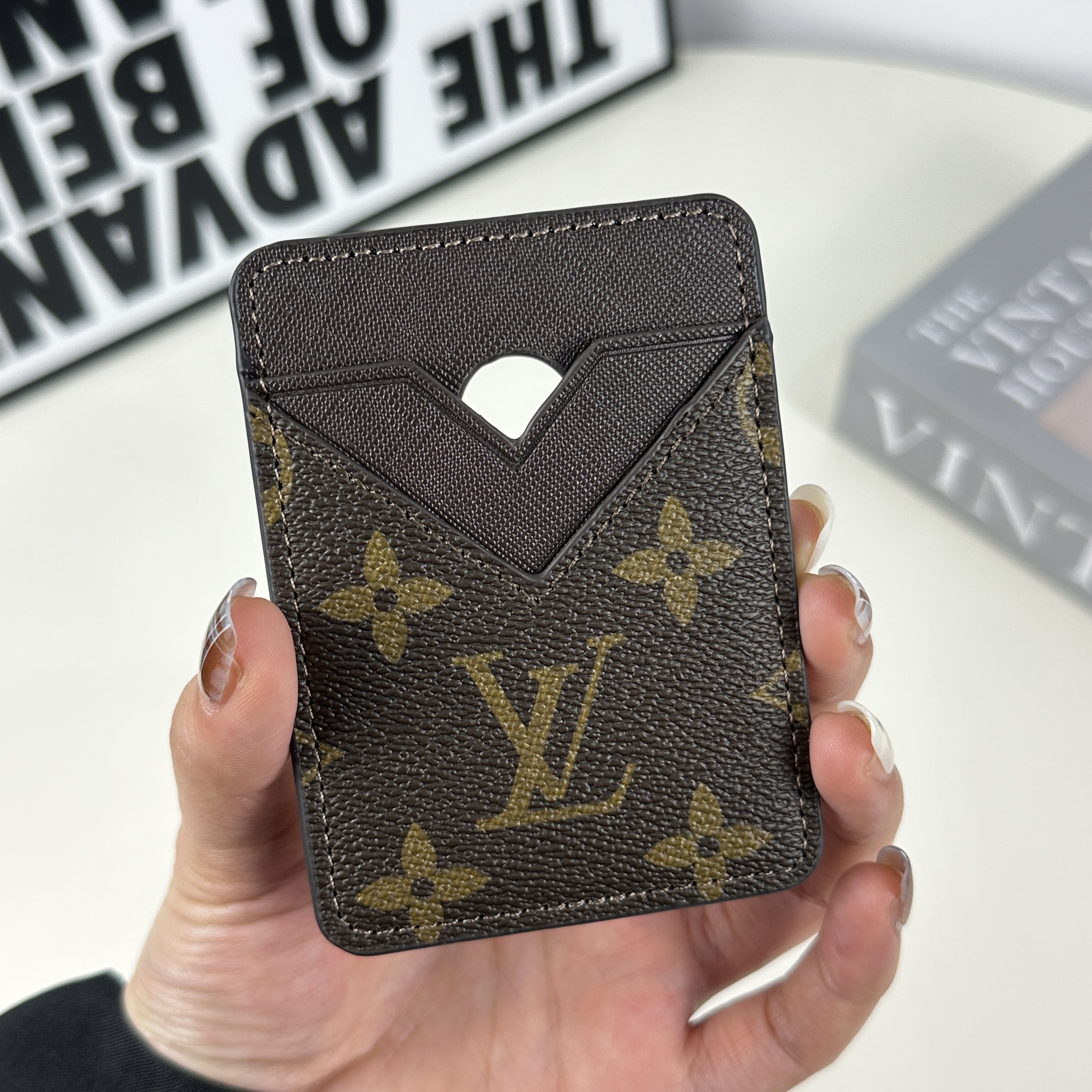 Stylish Leather Monogram Magnetic Wallet Big Printing-GELV074