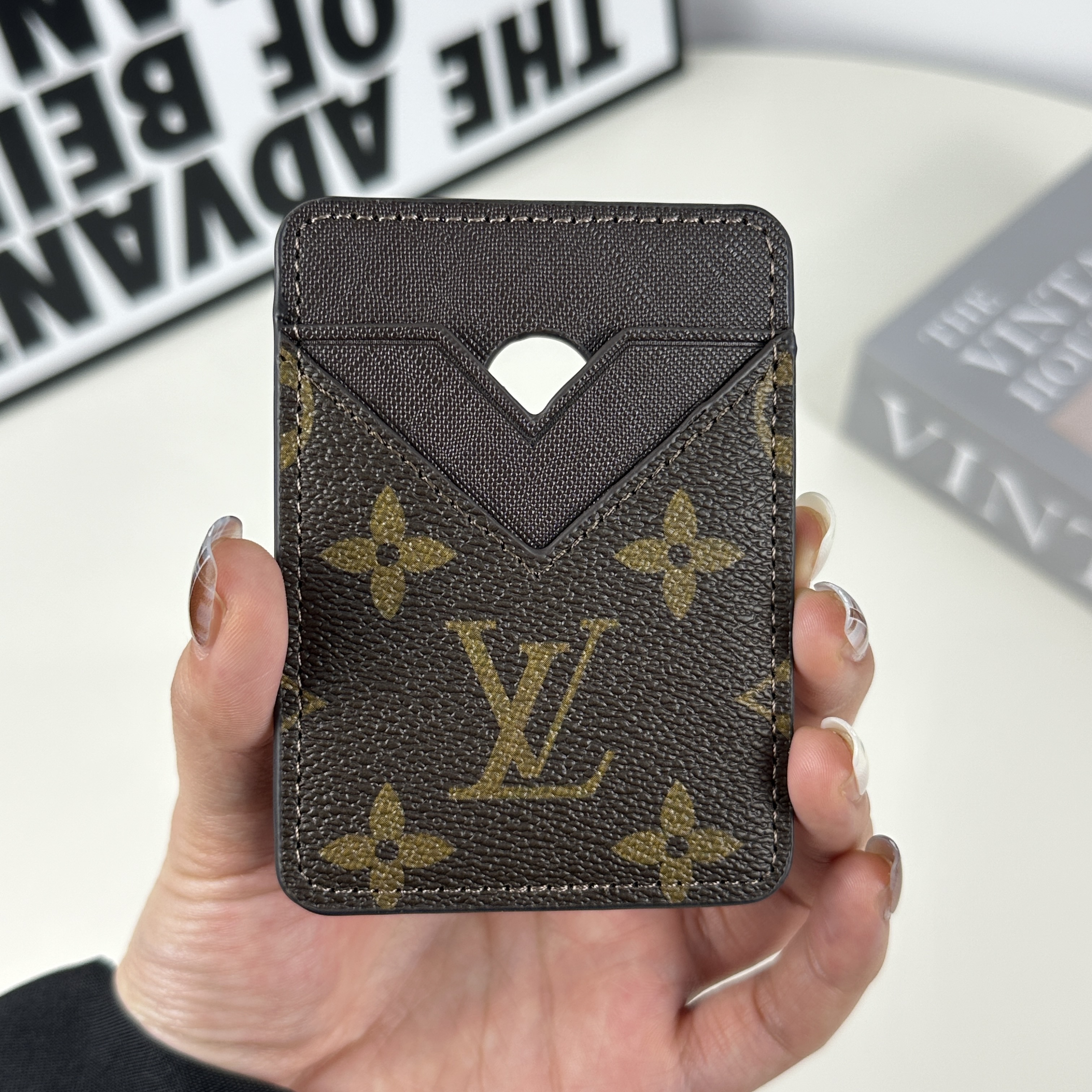Stylish Leather Monogram Magnetic Wallet Big Printing-GELV074