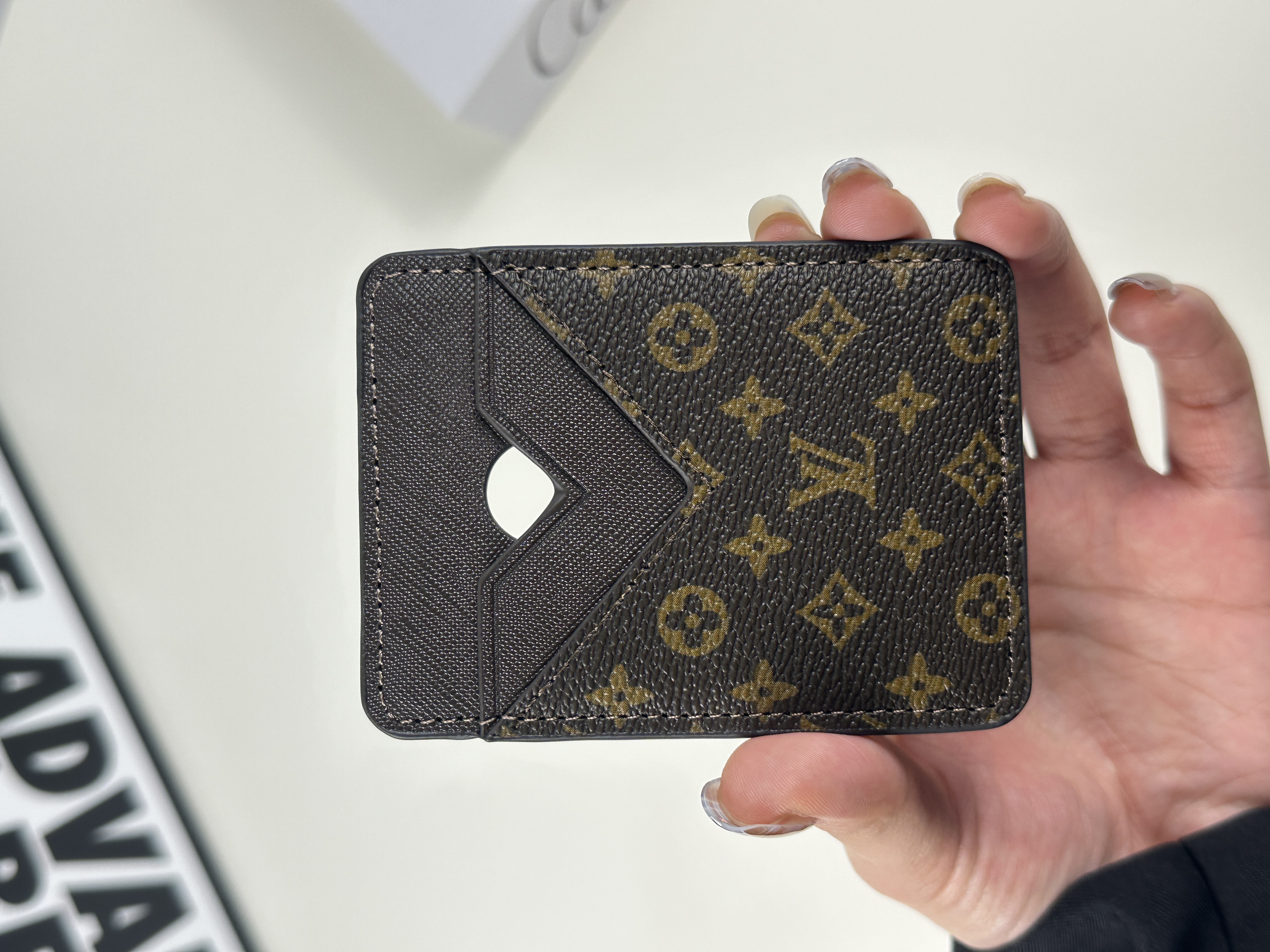 Luxury Leather Monogram Magnetic Wallet Small Printing-GELV075