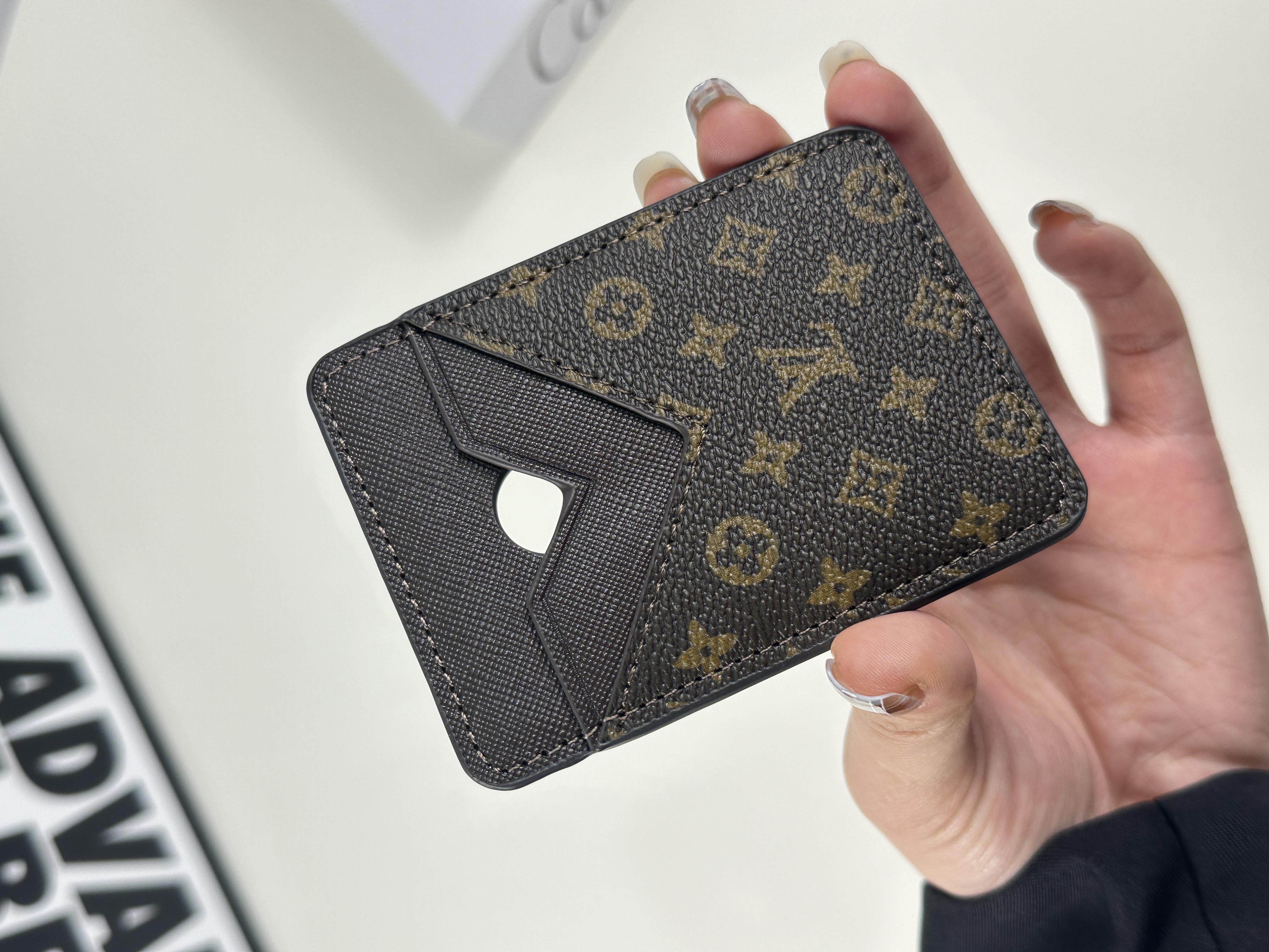 Luxury Leather Monogram Magnetic Wallet Small Printing-GELV075