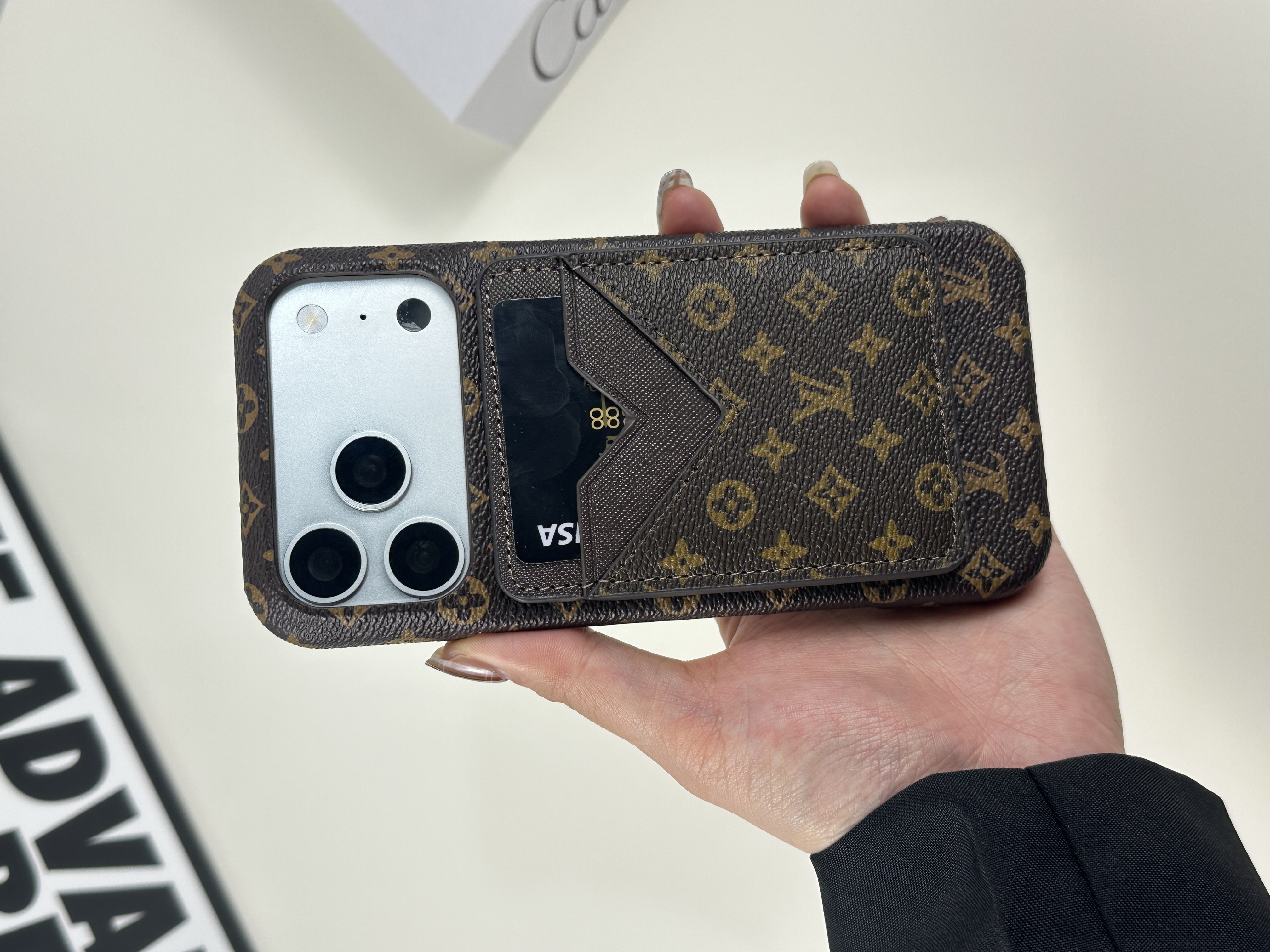Luxury Leather Monogram Magnetic Wallet Small Printing-GELV075