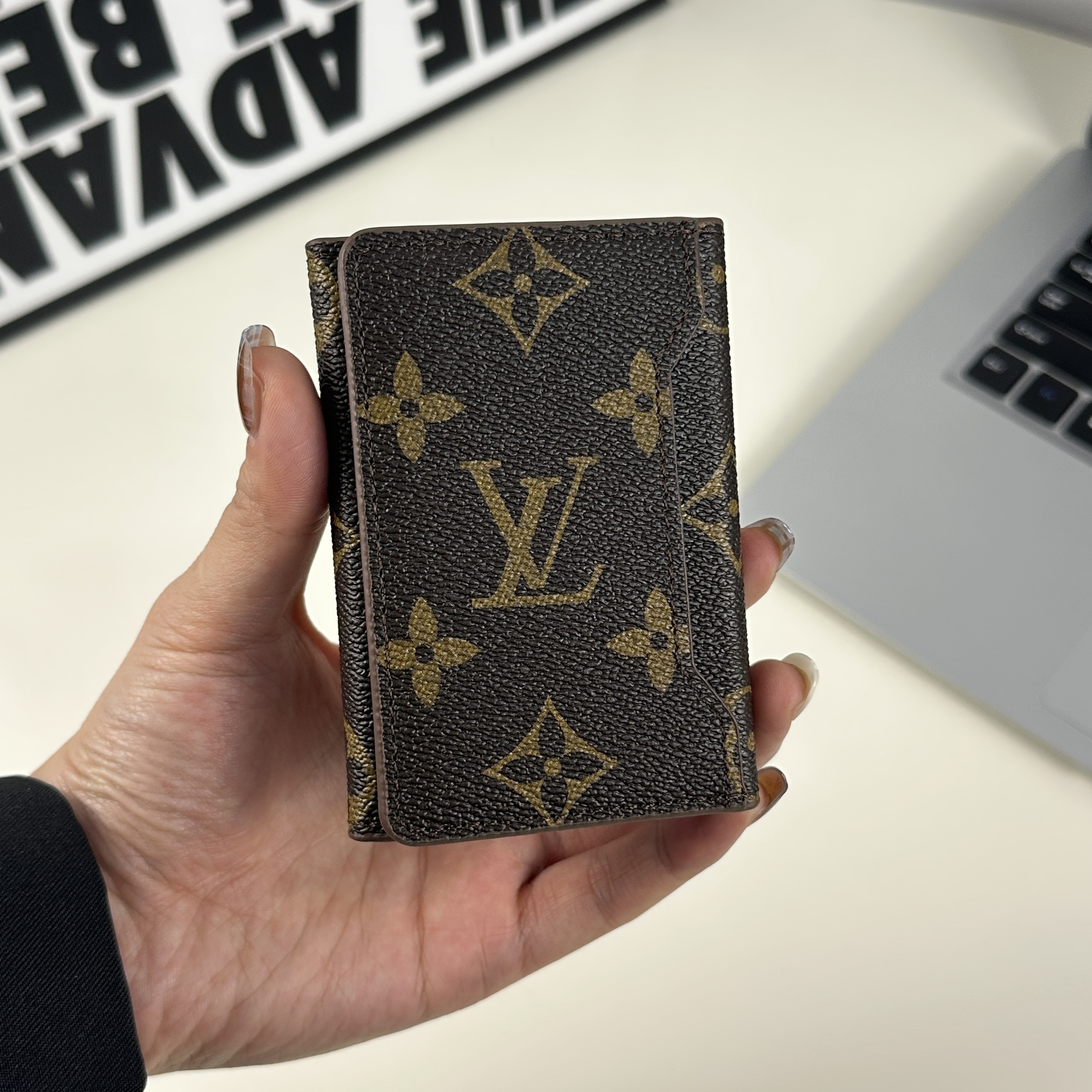 Luxury Leather Monogram Magnetic Wallet Big Printing-GELV077