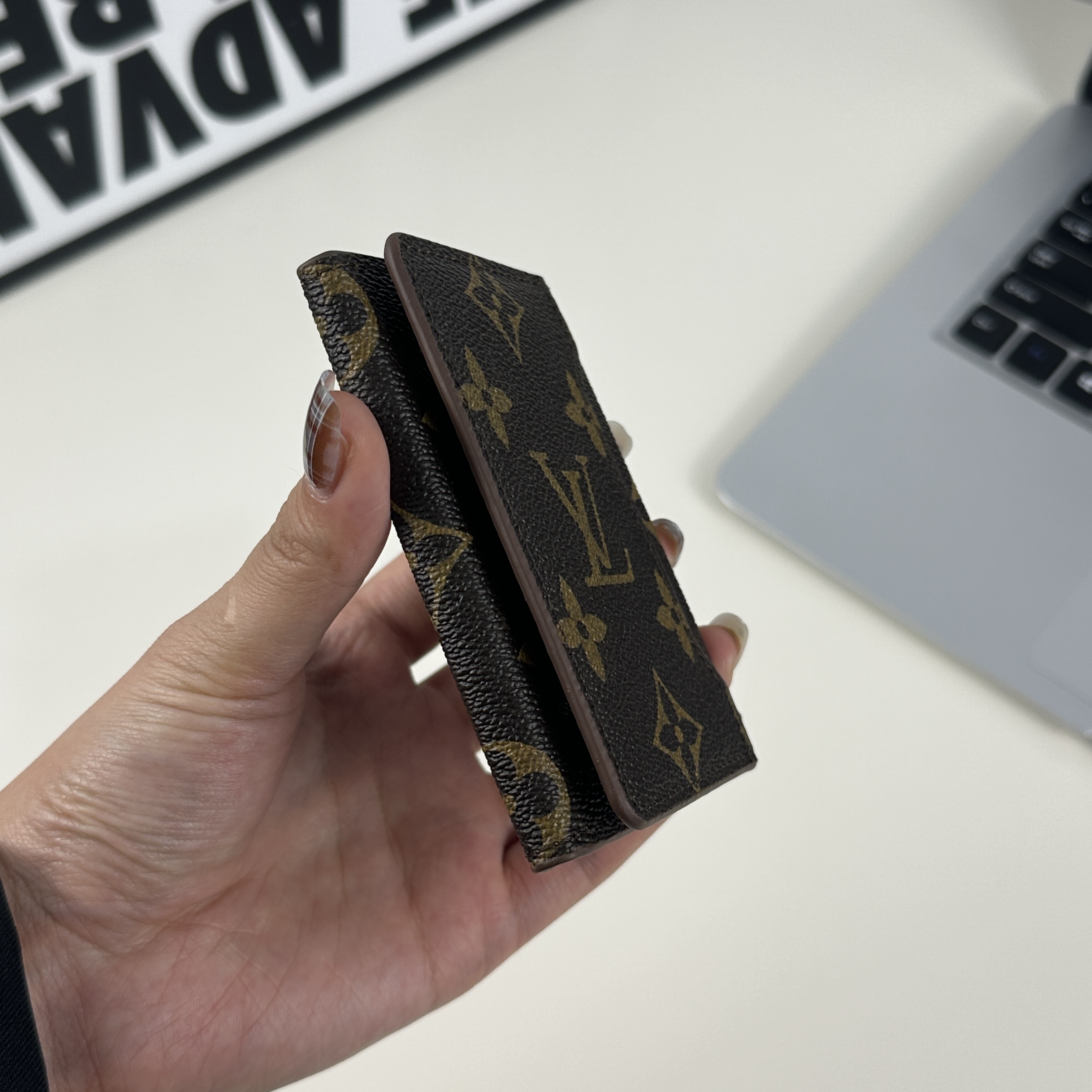 Luxury Leather Monogram Magnetic Wallet Big Printing-GELV077