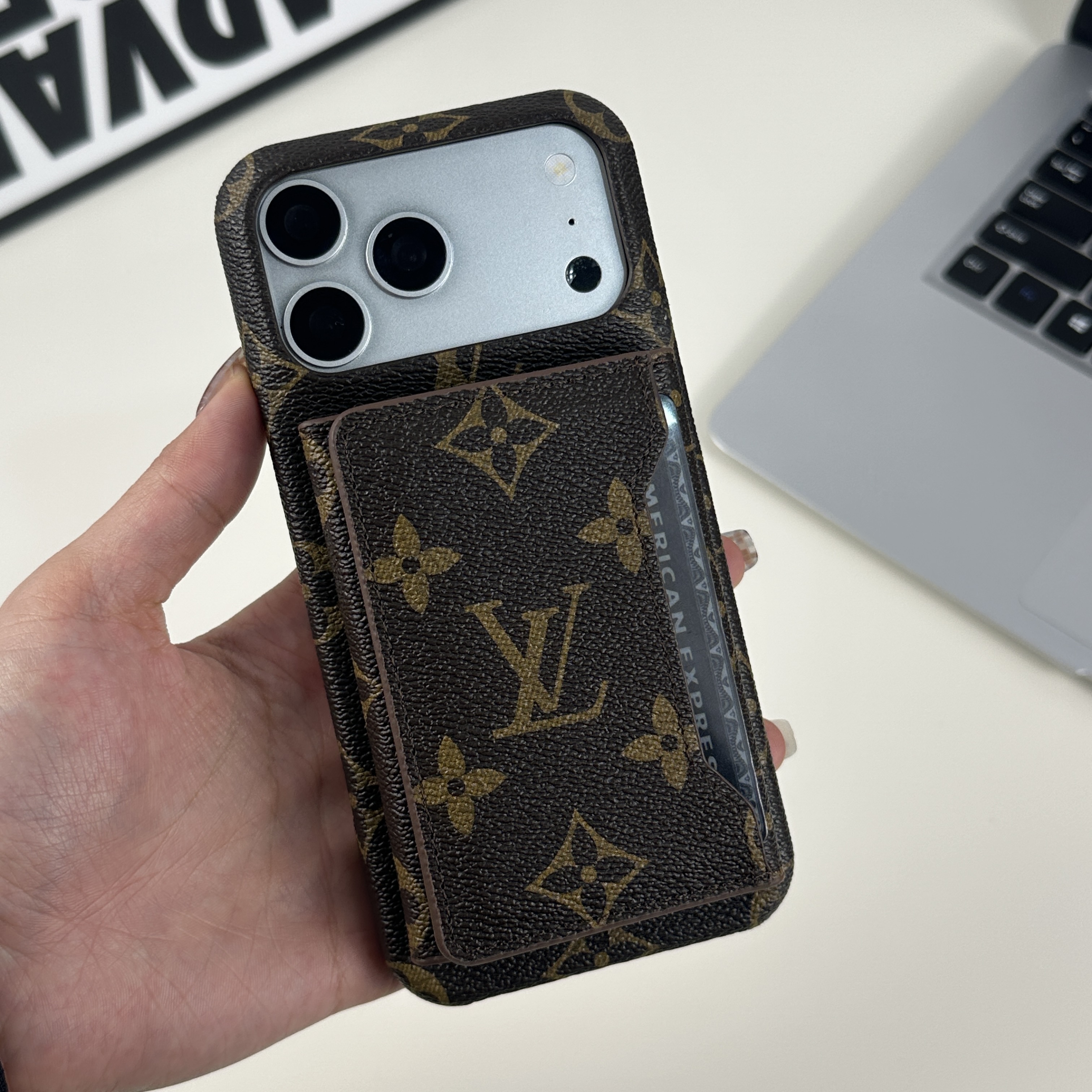 Luxury Leather Monogram Magnetic Wallet Big Printing-GELV077