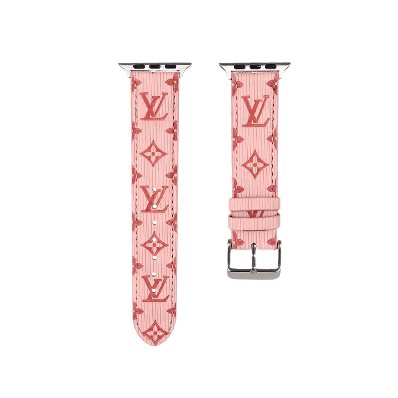 Luxury Monogram Apple Watch Band Leather Pink-SW24422-GTOCASE