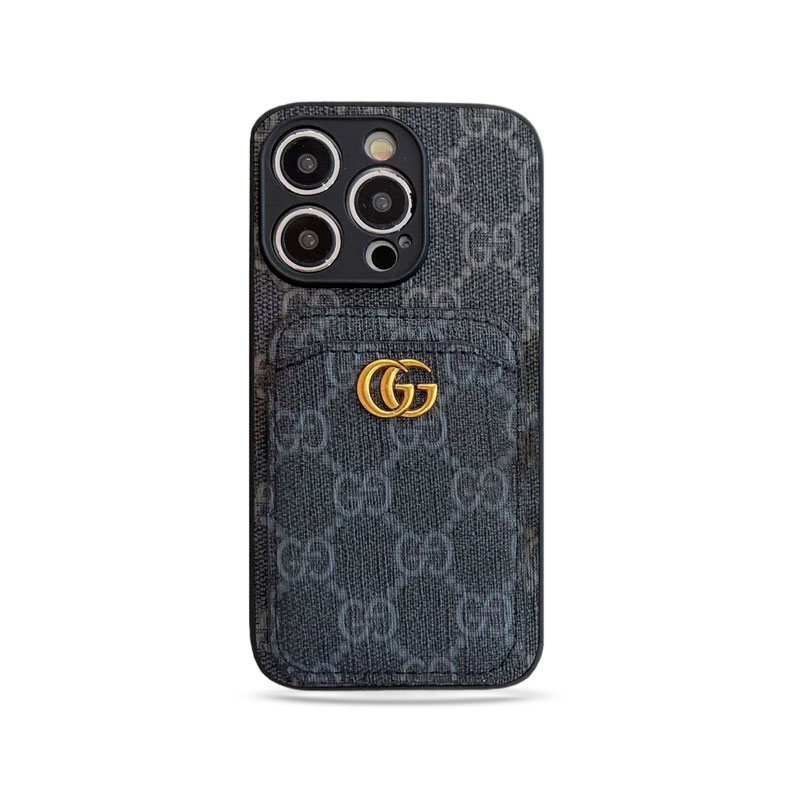 Classic GG iPhone Case With Card Holder Black -KBK240425-GTOCASE