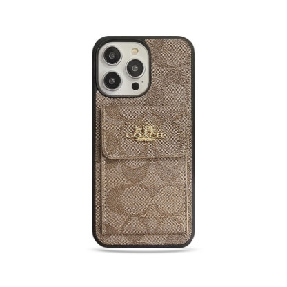 CH  iPhone Case With Card Holder Wallet Light Brown  -SZK240425-GTOCASE