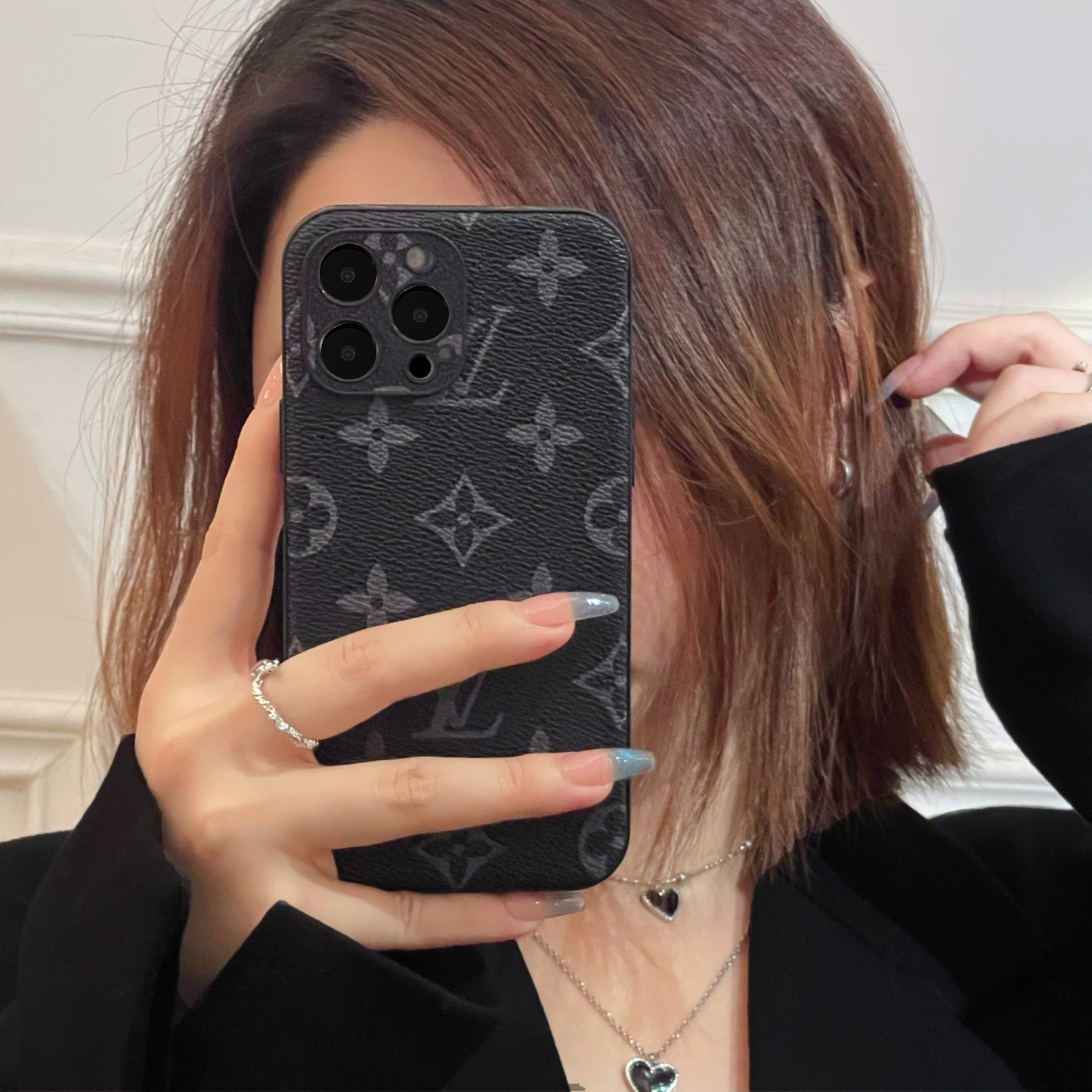 Monogram iPhone Case -Black printing-QB240304-GTOCASE