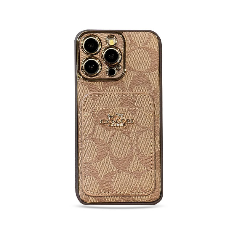 Leather CH Case With Card Holder For iPhone Coffee-CHK241731-GTOCASE