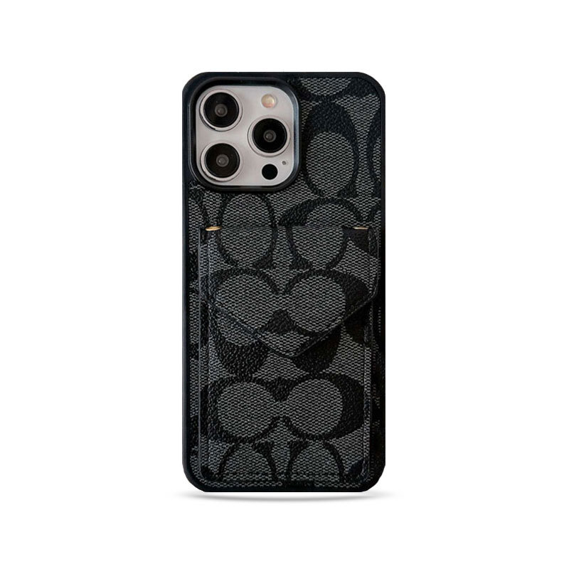 CH iPhone Case With Card Holder And Strap Light Black -SJ240513-GTOCASE