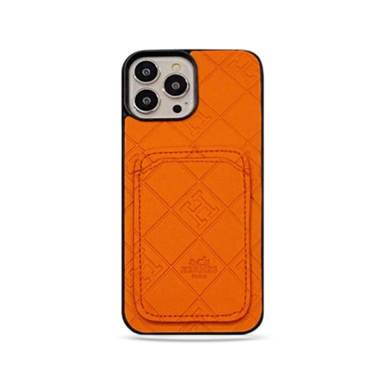 H Case With Card Holder For iPhone Orange-KBK241432-GTOCASE