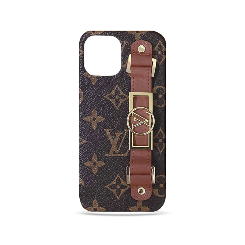 Leather Monogram iPhone Case With Holder-DK231215-GTOCASE