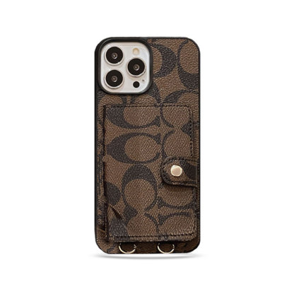 CH  iPhone Case With Wallet And  Strap Brown -SZK240402-GTOCASE