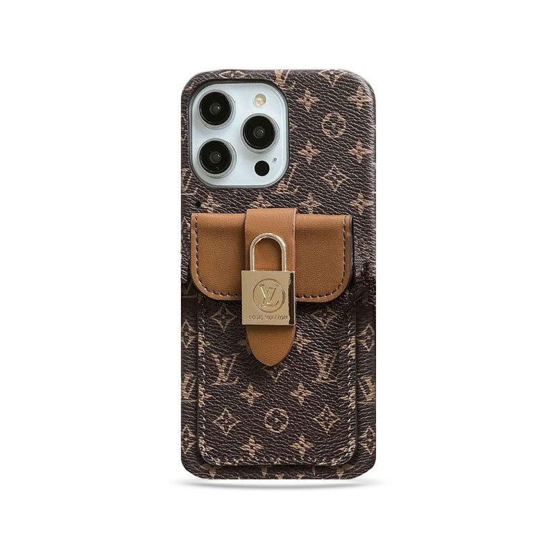 Monogram iPhone Case With Card Holder and Strap Brown-ZST231113-GTOCASE