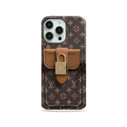 Monogram iPhone Case With Card Holder and Strap Brown-ZST231113-GTOCASE