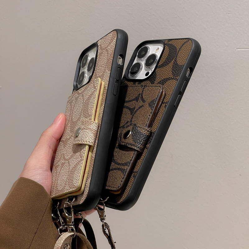 CH iPhone Case With Wallet And Strap Brown -SZK240402-GTOCASE