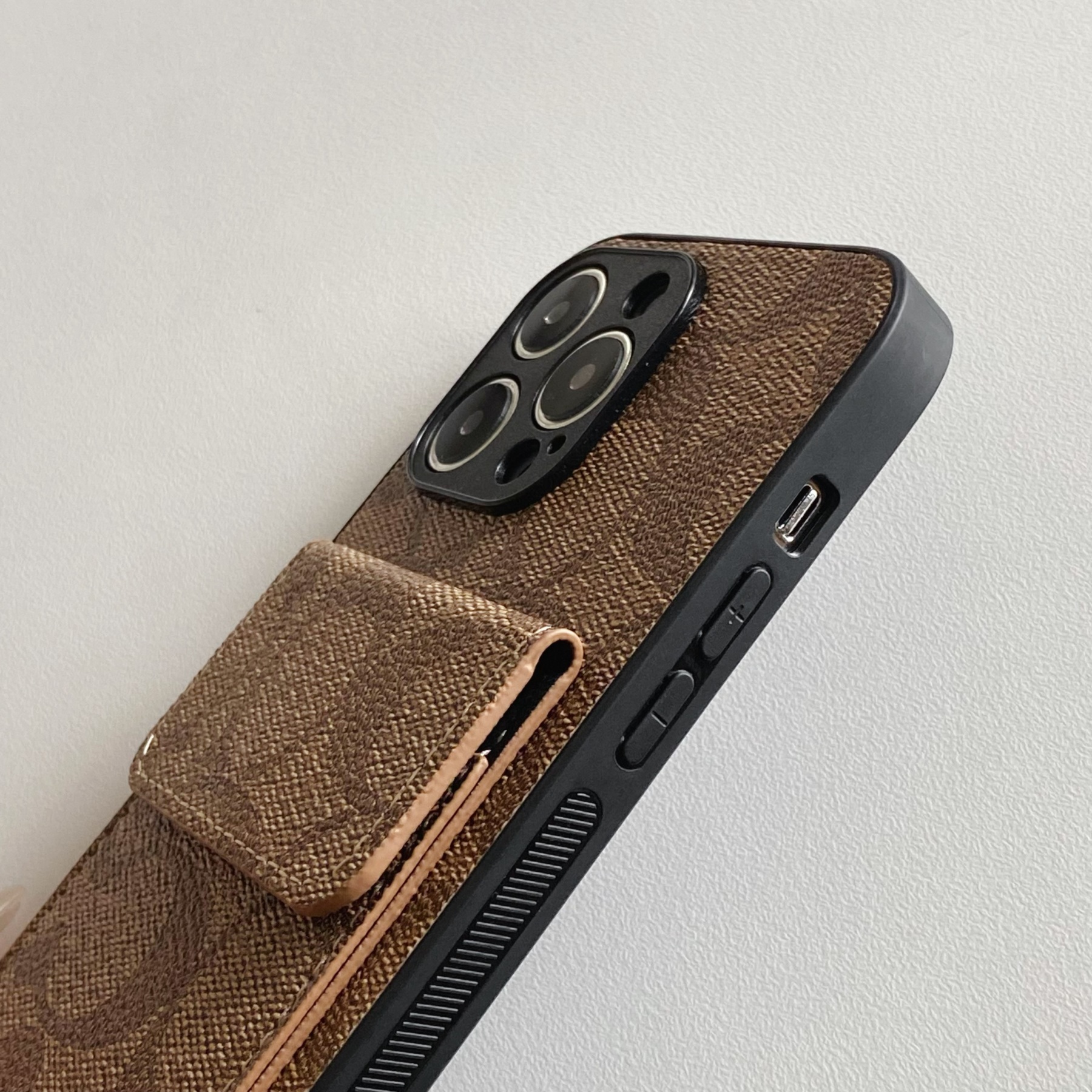 CH iPhone Case With Wallet Light Brown-HP240513-GTOCASE