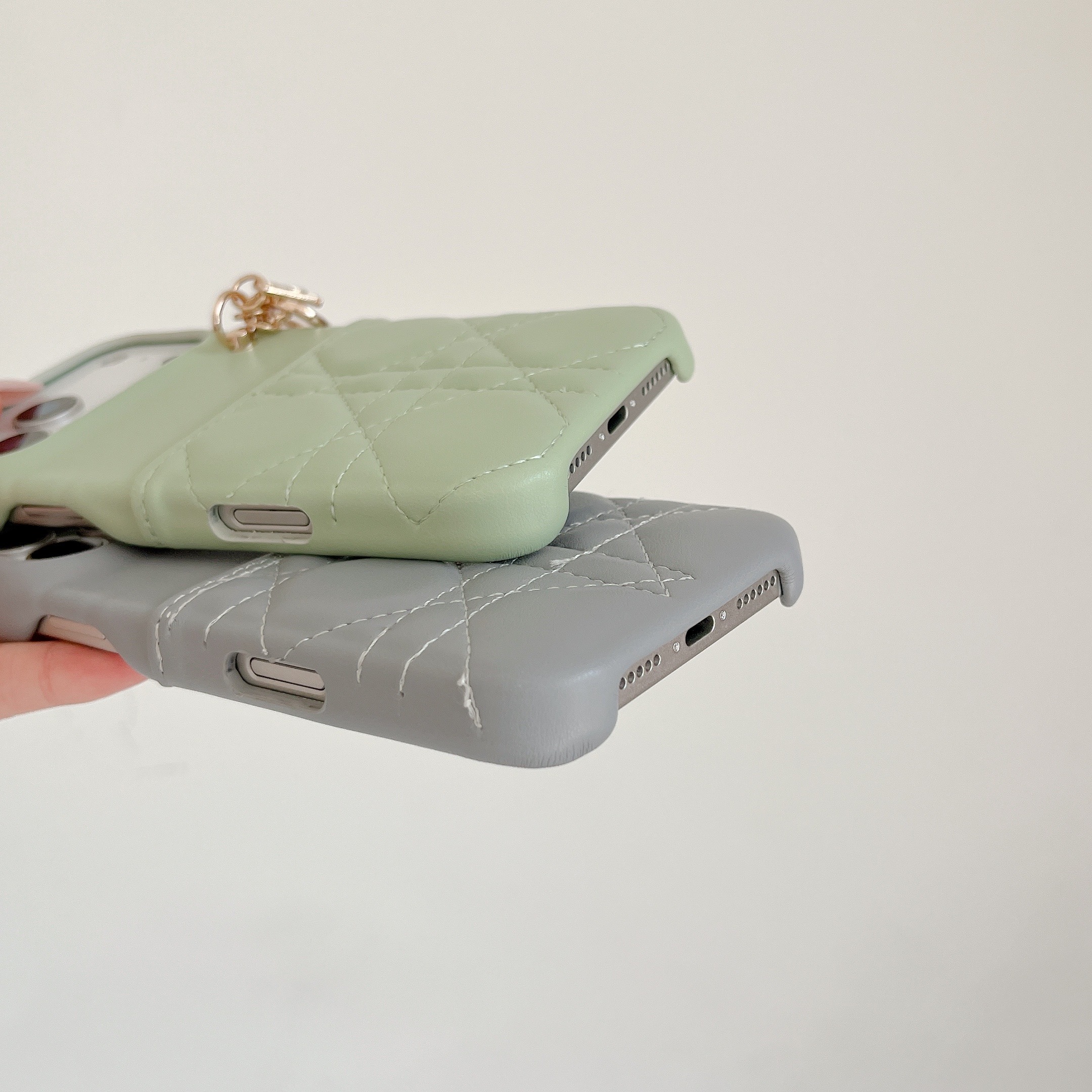 Stylish Leather CD iPhone Case With Card Holder Pink For iPhone 17 Series-GECD018