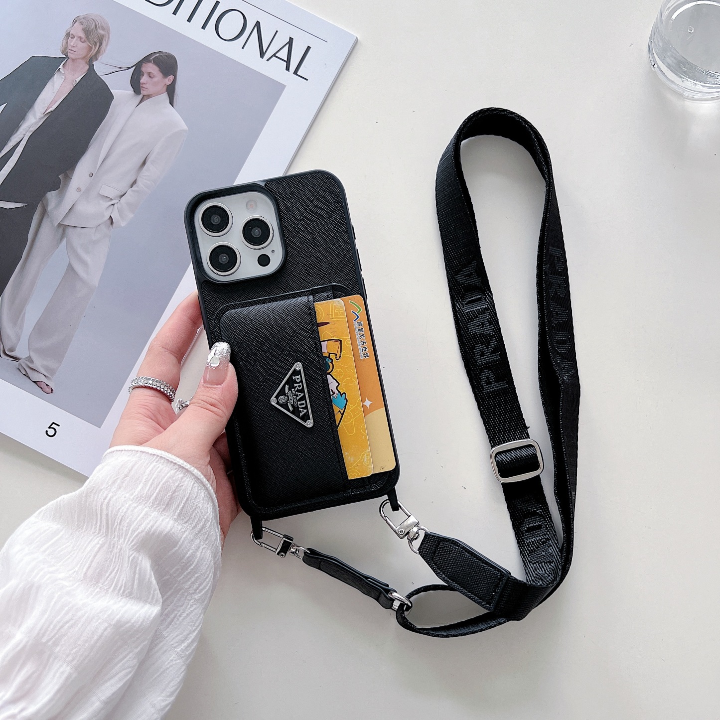PR Case With Card Holder For iPhone Black-XFK241537-GTOCASE