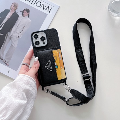 PR Case With Card Holder For iPhone Black-XFK241537-GTOCASE