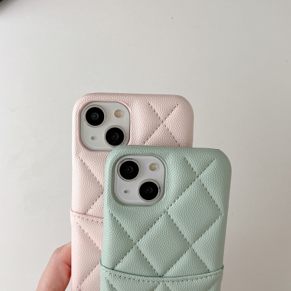 Leather CC Case With Crad Holder For iPhone Green -PZB240603-GTOCASE